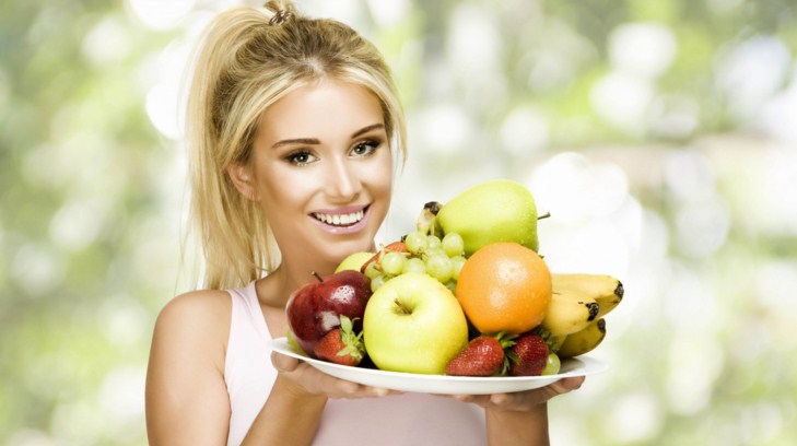 девушка, фрукты, правильное питание
